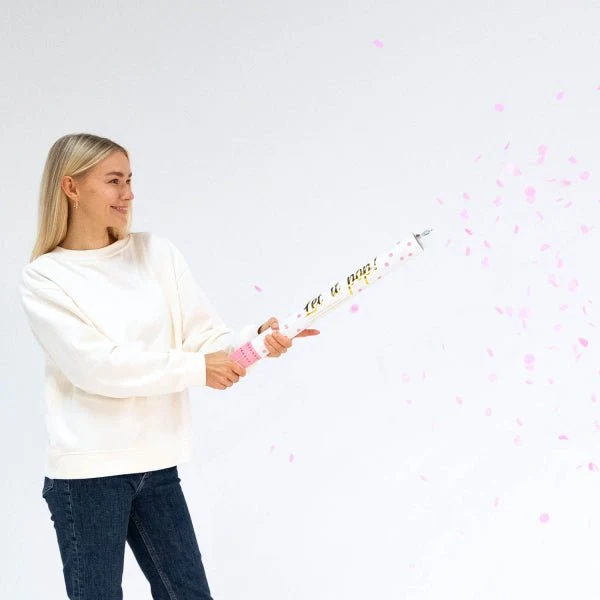 Vaaleanpunainen konfettitykki 60cm
