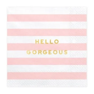 Vaaleanpunaiset Hello Gorgeous lautasliinat 33cm 20kpl