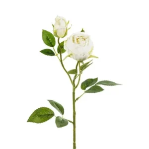 Valkoinen tekokukka ruusu 55cm