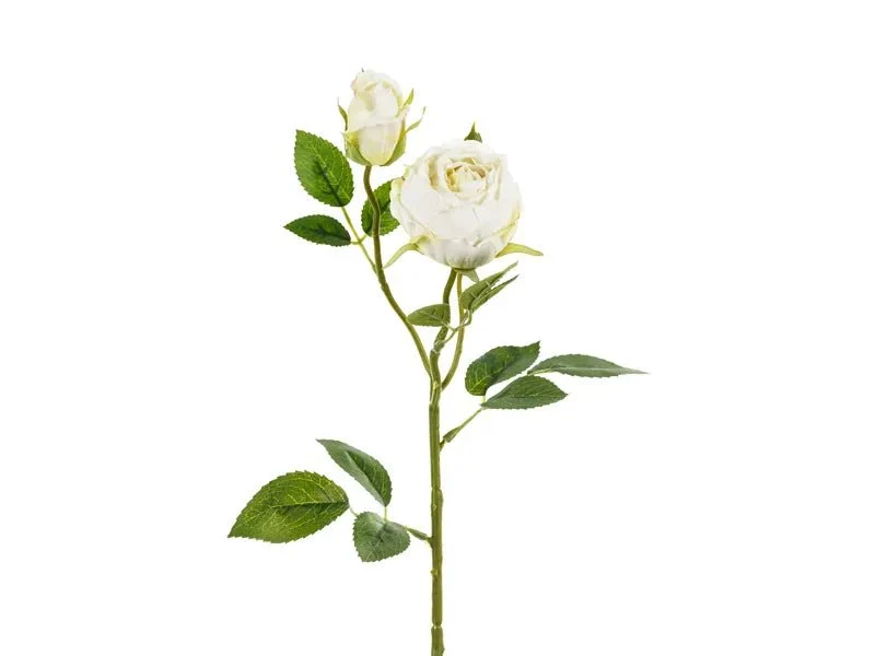 Valkoinen tekokukka ruusu 55cm