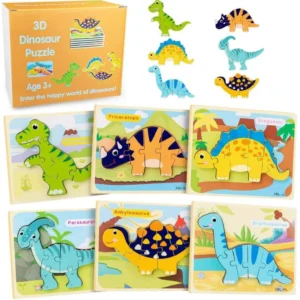 Ecotoys DinoPuz | Esihistoriallista hauskaa - Puiset dinosauruspulmapelit