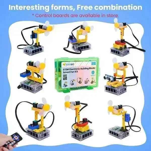 KeyeStudio Kidsbits STEM elektroniset rakennuspalikat älykäs tuuletinpaketti Arduino