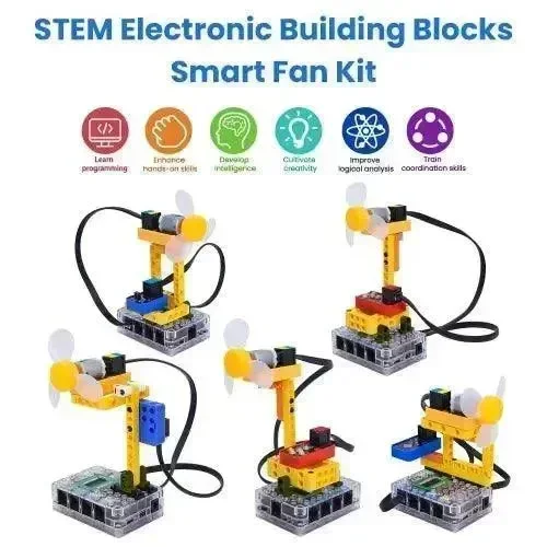 KeyeStudio Kidsbits STEM elektroniset rakennuspalikat älykäs tuuletinpaketti Arduino