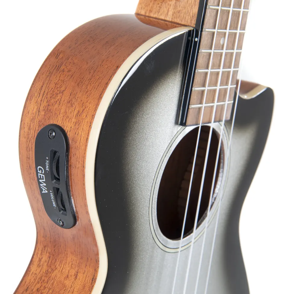 GEWA Tenor E-Acoustic Ukulele Manoa Roadie - E- Tenor (Silver Shadow)
