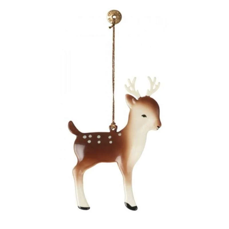 Maileg Jouluornamentti Metallista - Bambi - Ruskea (9 cm.)