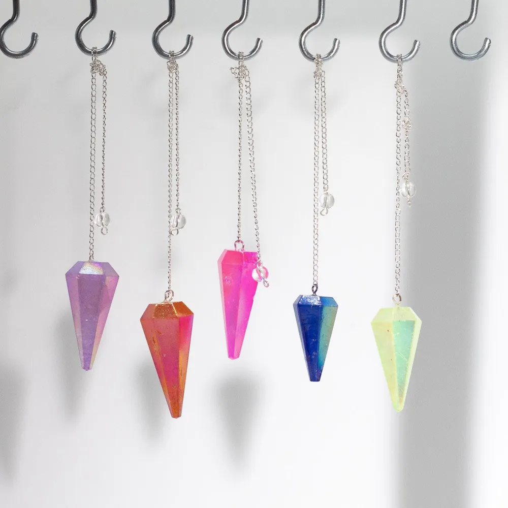 Kuusikulmainen heiluri – Aurora Crystal Angel White – 4 cm