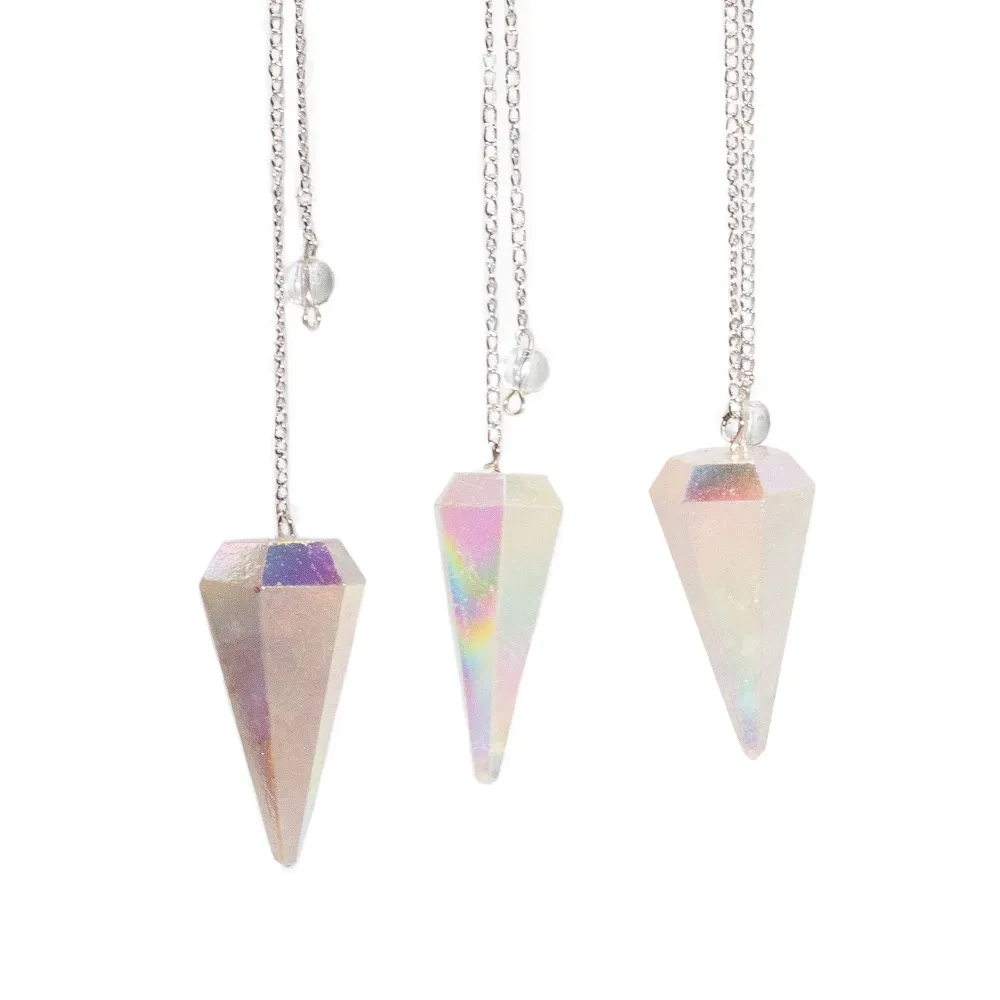 Kuusikulmainen heiluri – Aurora Crystal Angel White – 4 cm