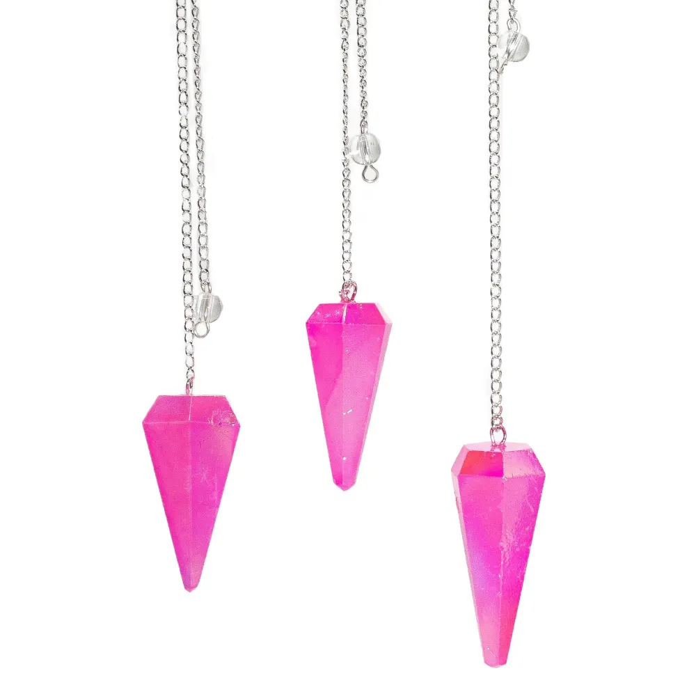 Kuusikulmainen heiluri – Aurora Crystal Pink – 4 cm