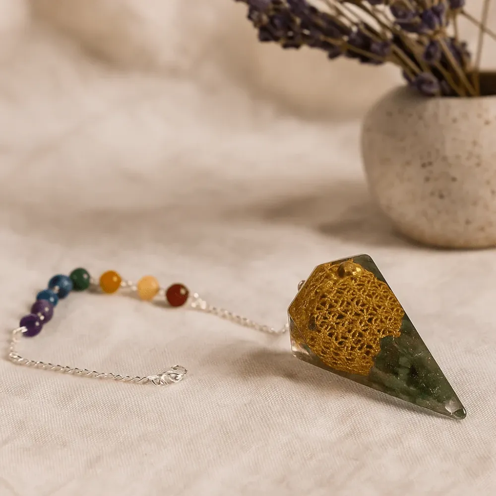 Orgonite-chakrapendeli, elämän kukka