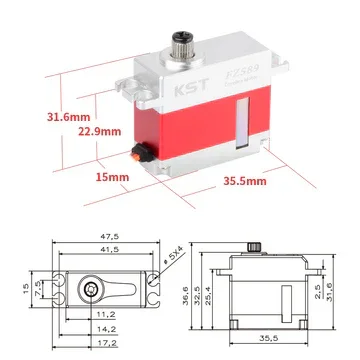 KST FZ589 Digitaalinen metallivaihteinen HV Mini Servo 8Kgf.cm 0,10sek