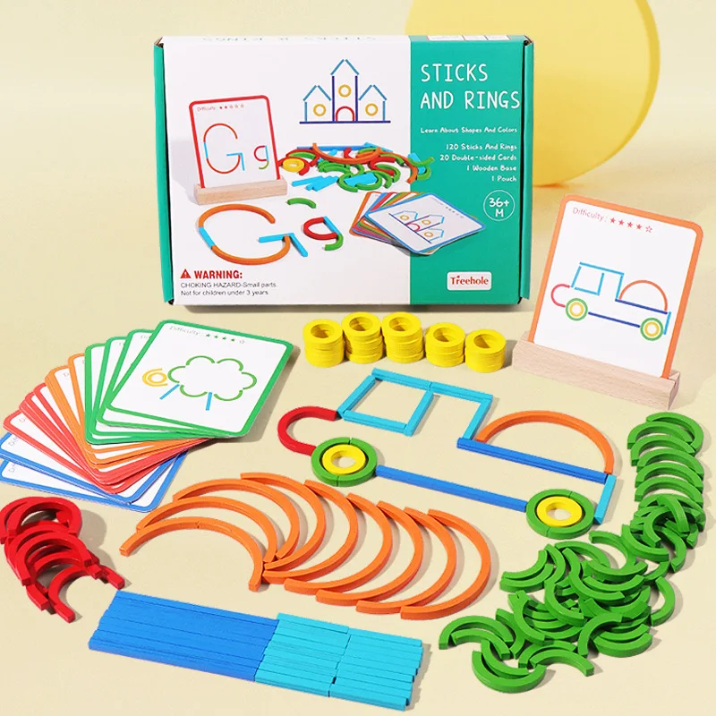 Sticks & Rings – Hoikka & luova – Puiset muodot palapeli