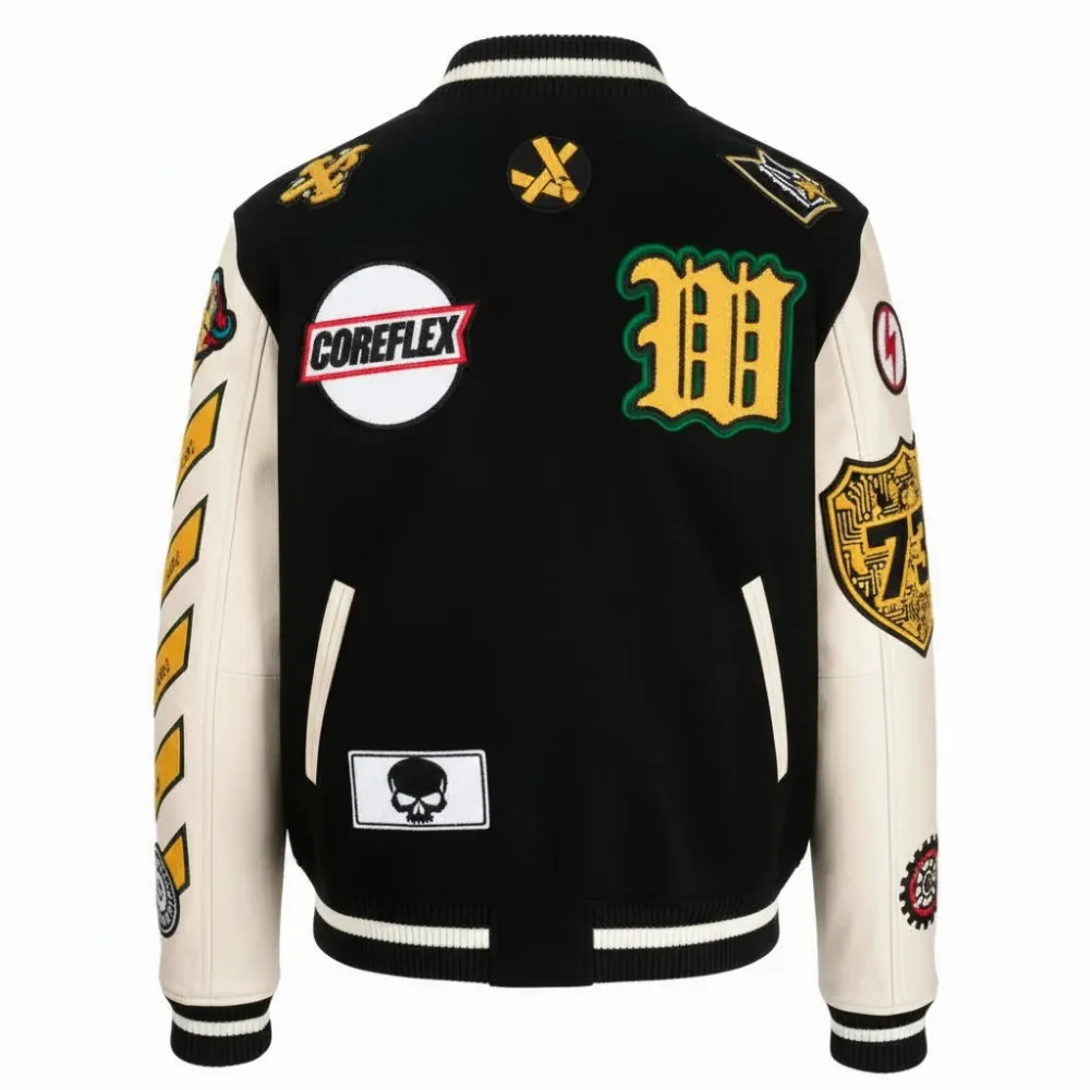 Graphics Nahkainen Varsity-takki Musta Xs