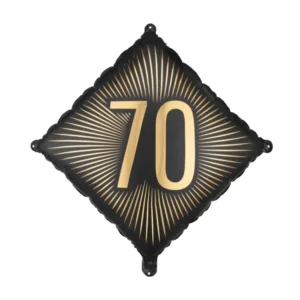 Folio helium ilmapallo 70 vuotta musta kulta 46cm tyhjä
