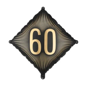 Folio helium ilmapallo 60 vuotta musta kulta 46cm tyhjä