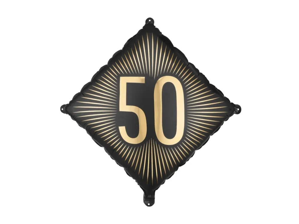 Folio helium ilmapallo 50 vuotta musta kulta 46cm tyhjä