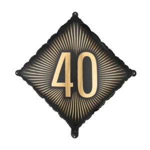 Folio helium ilmapallo 40 vuotta musta kulta 46cm tyhjä