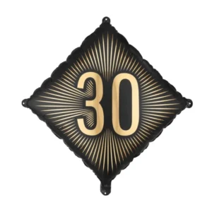 Folio helium ilmapallo 30 vuotta musta kulta 46cm tyhjä