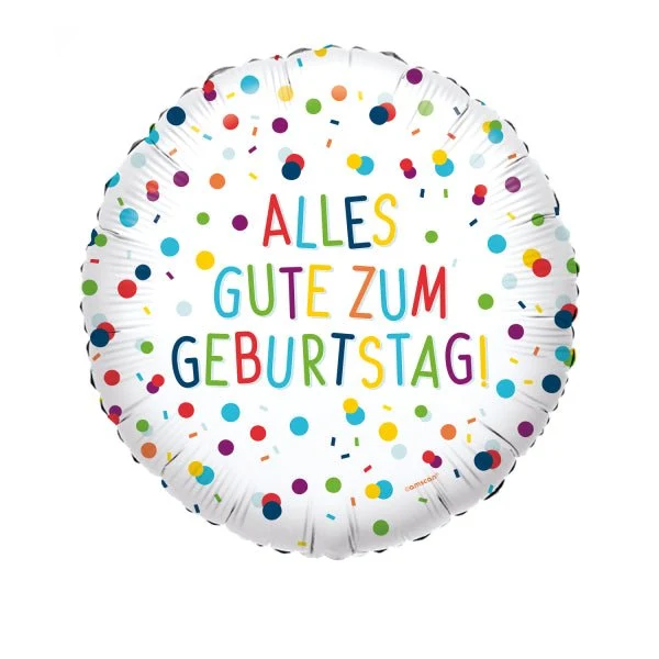 Folio ilmapallo - Confetti Syntymäpäivä "Alles Gute" - 43 cm