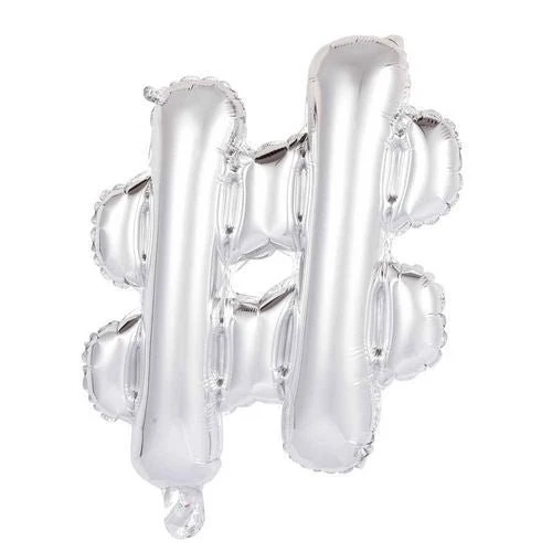 Folio ilmapallo Hashtag # Silver 41cm oljen kanssa