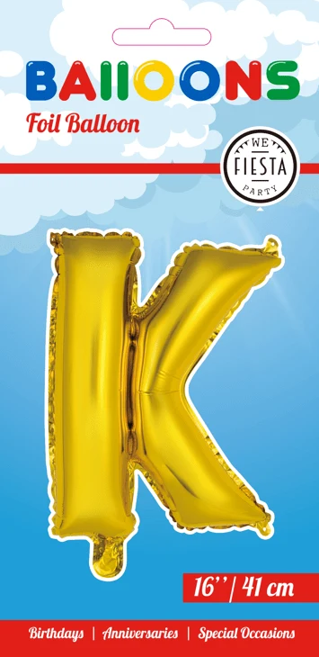 Folio ilmapallo kirjain K Gold 41cm oljilla