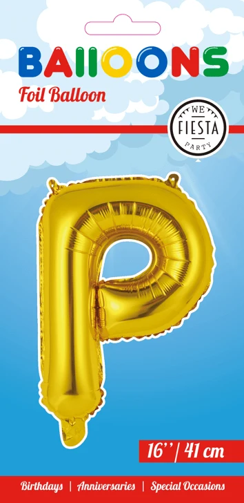 Folio ilmapallo kirjain P Gold 41cm oljilla