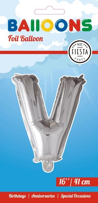 Folio ilmapallo kirje V hopea 41cm oljen kanssa Straw