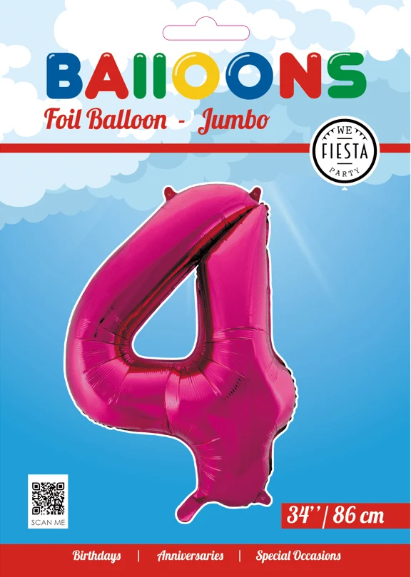 Folio ilmapallo Kuva 4 Fuksia XL 86cm tyhjä