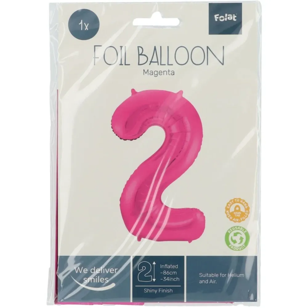 Folio ilmapallo Kuva 2 Fuksia Metallic XL 86cm tyhjä tyhjä