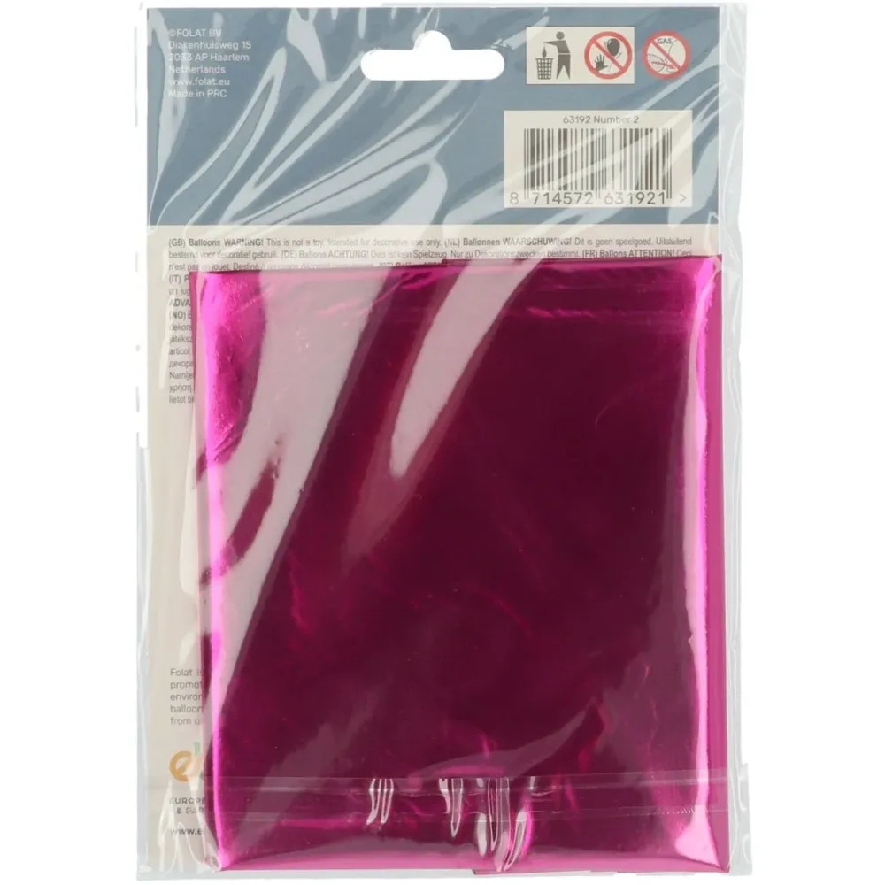 Folio ilmapallo Kuva 2 Fuksia Metallic XL 86cm tyhjä tyhjä