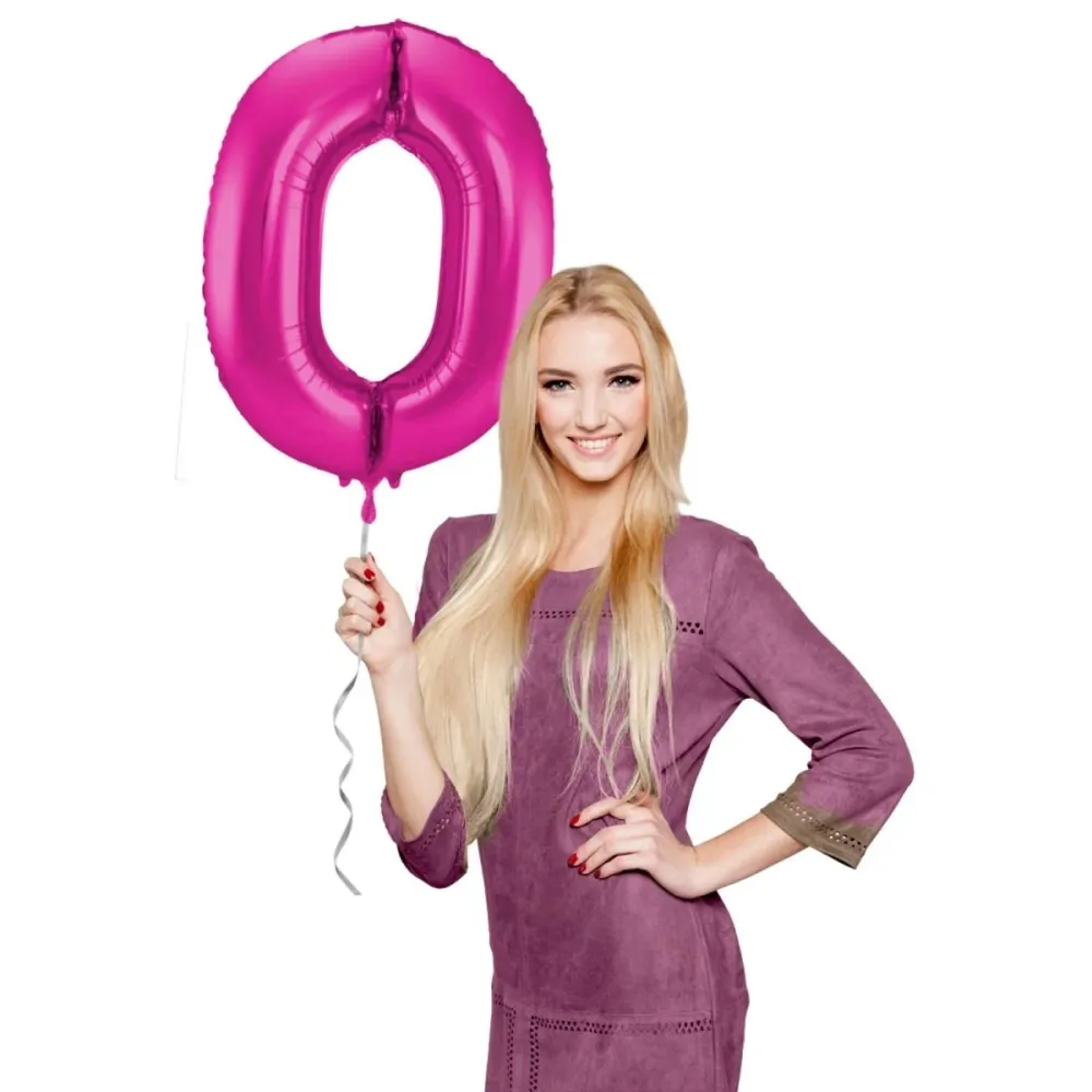 Folio ilmapallo kuva 0 Fuksia Metallic XL 86cm tyhjä