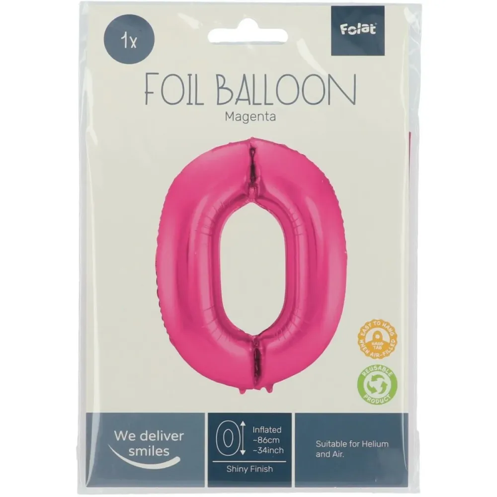 Folio ilmapallo kuva 0 Fuksia Metallic XL 86cm tyhjä