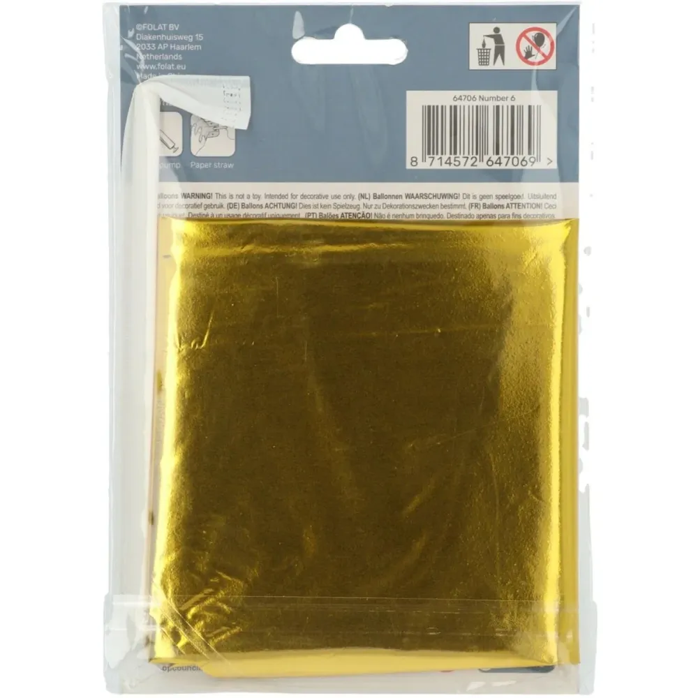 Folio ilmapallo Kuva 6 Gold jalustalla 72cm