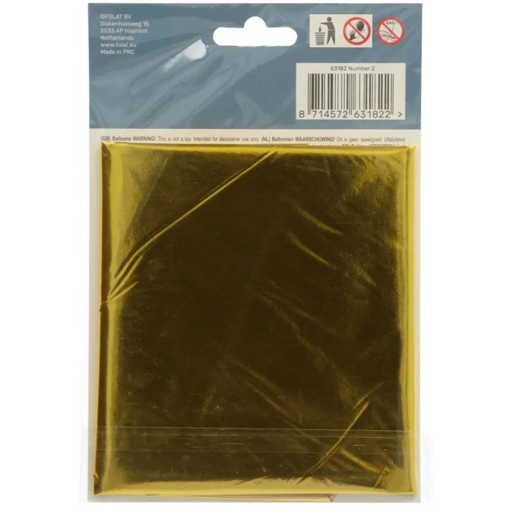 Folio ilmapallo Kuva 2 Gold Metallic XL 86cm tyhjä