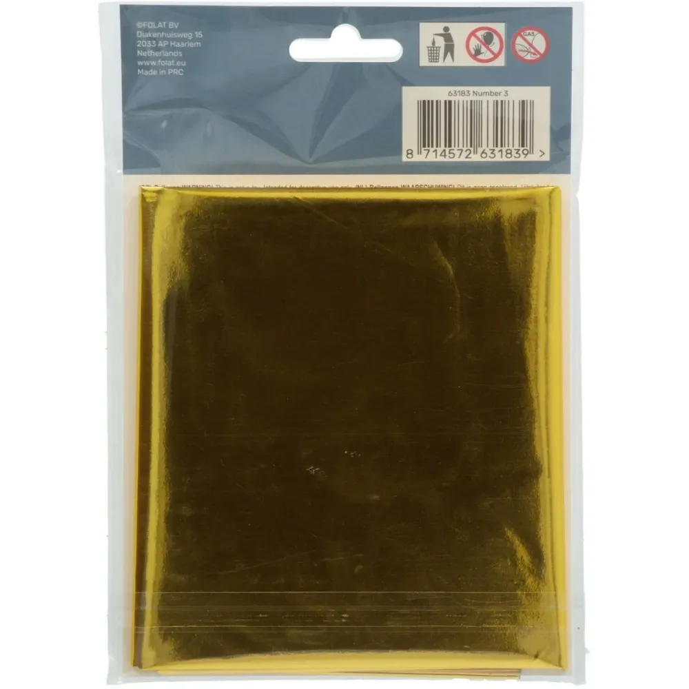 Folio ilmapallo Kuva 3 Gold Metallic XL 86cm tyhjä tyhjä