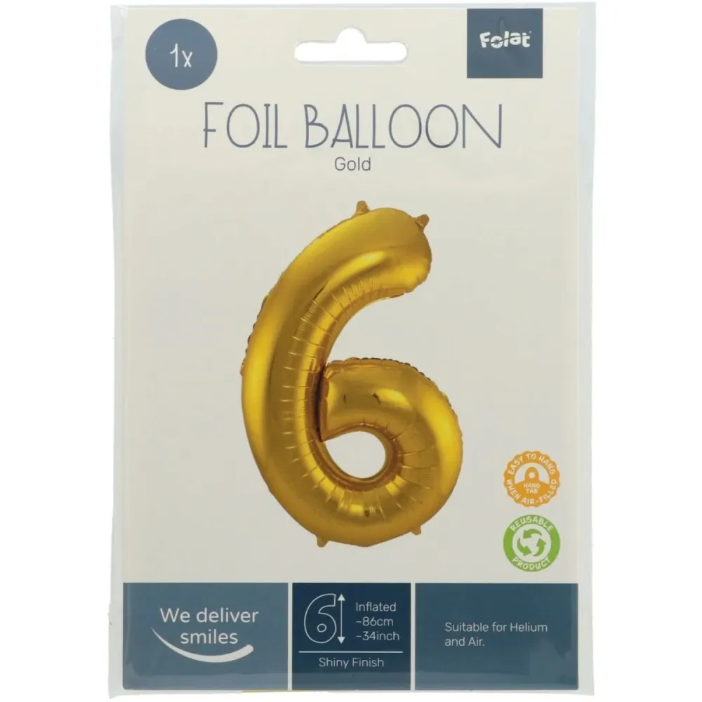 Folio ilmapallo Kuva 6 Gold Metallic XL 86cm tyhjä tyhjä