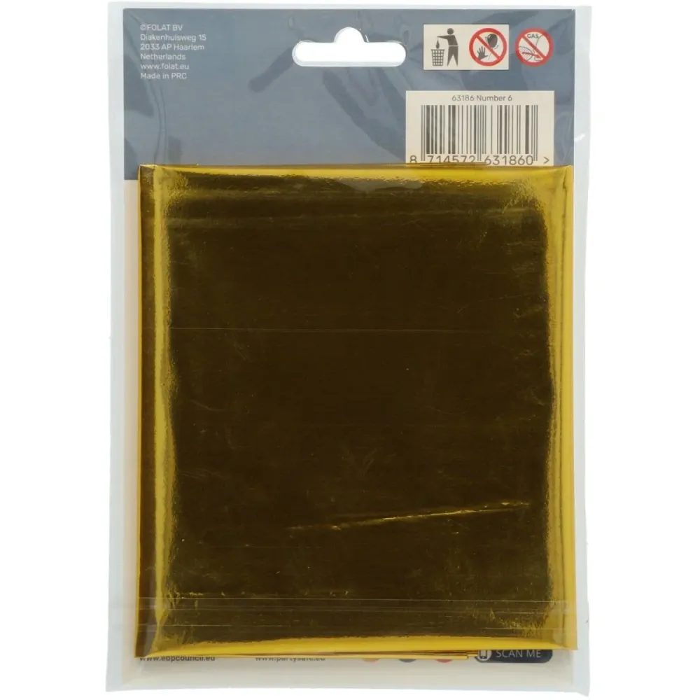 Folio ilmapallo Kuva 6 Gold Metallic XL 86cm tyhjä tyhjä