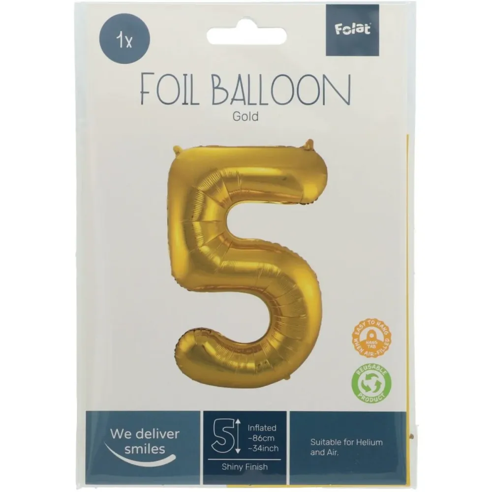Folio ilmapallo Kuva 5 Gold Metallic XL 86cm tyhjä tyhjä