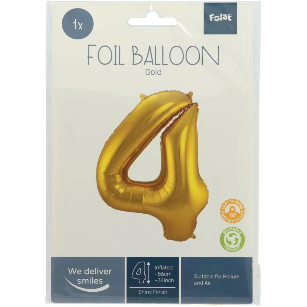 Folio ilmapallo Kuva 4 Gold Metallic XL 86cm tyhjä tyhjä