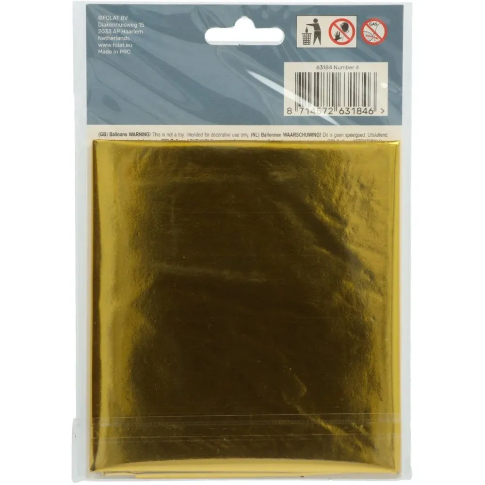 Folio ilmapallo Kuva 4 Gold Metallic XL 86cm tyhjä tyhjä