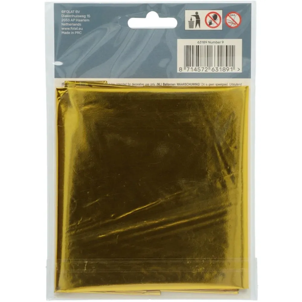 Folio ilmapallo Kuva 9 Gold Metallic XL 86cm tyhjä tyhjä