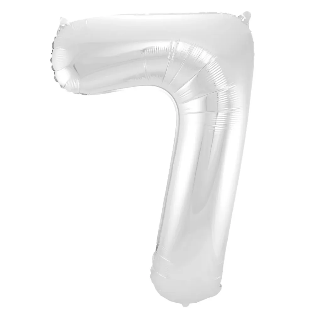 Folio ilmapallo kuva 7 hopea metallinen XL 86cm tyhjä