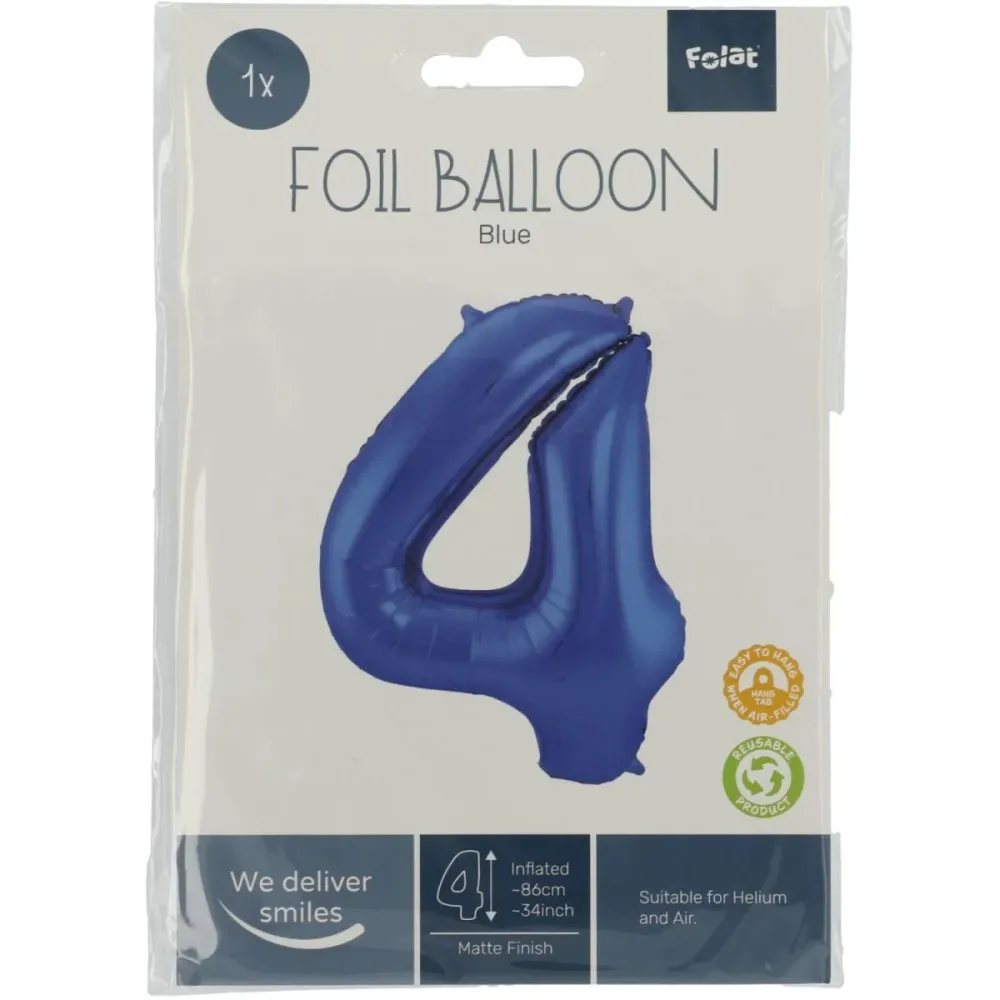 Folio ilmapallo kuva 4 Matt Blue XL 86cm tyhjä