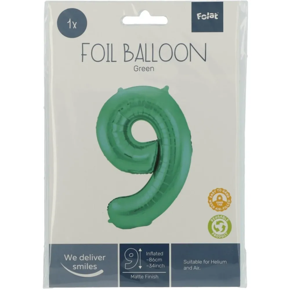 Folio ilmapallo Kuva 9 Matt Green XL 86cm tyhjä