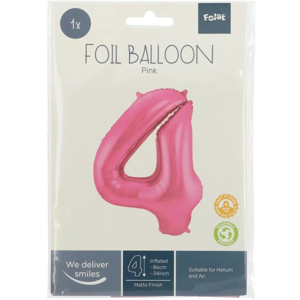 Folio ilmapallo Kuva 4 Matt Pink XL 86cm tyhjä tyhjä