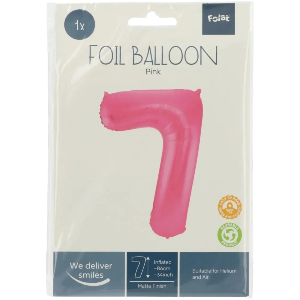 Folio ilmapallo Kuva 7 Matt Pink XL 86cm tyhjä tyhjä