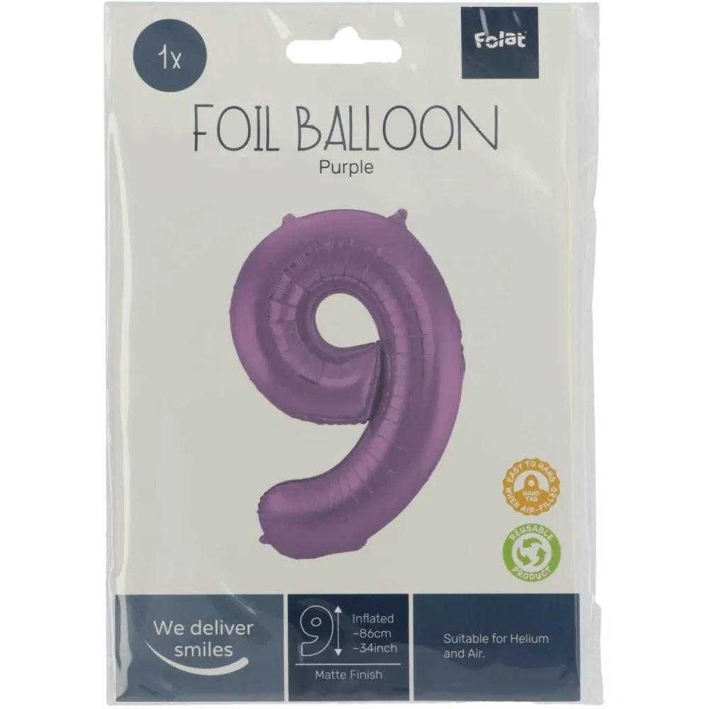 Folio ilmapallo Kuva 9 Matt Purple XL 86cm tyhjä
