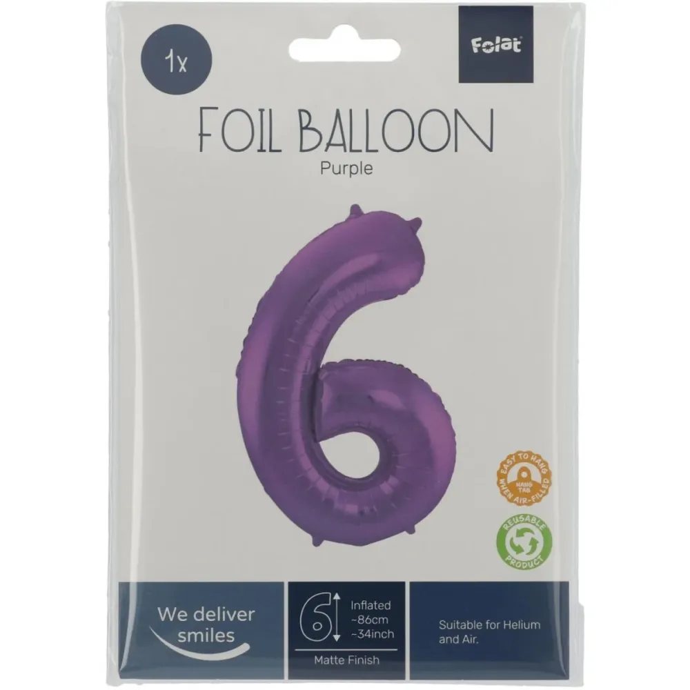 Folio ilmapallo kuva 6 Matt Purple XL 86cm tyhjä