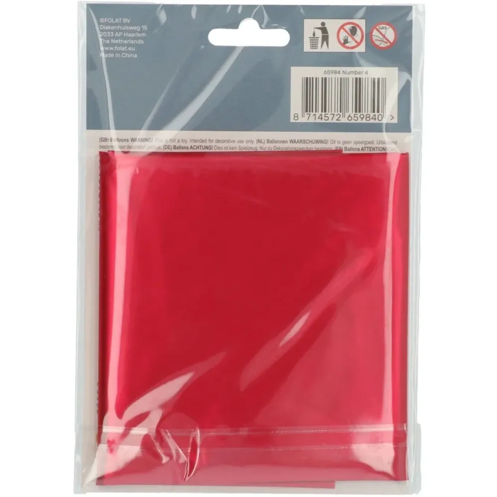 Folio ilmapallo Kuva 4 Matt Red XL 86cm tyhjä