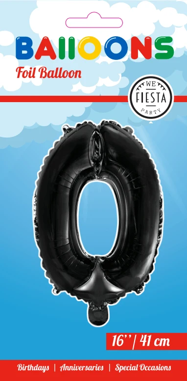 Folio ilmapallo kuva 0 Musta 41cm oljen kanssa