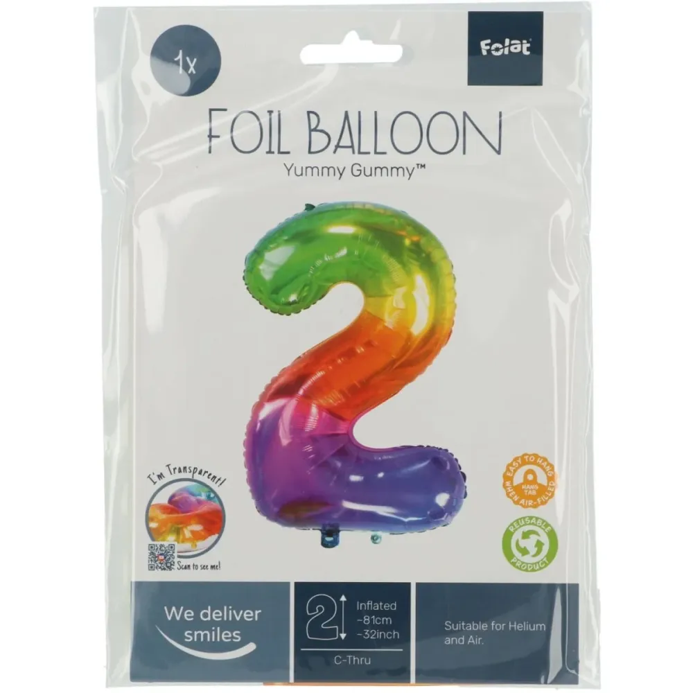 Folio ilmapallo Kuva 2 Rainbow XL 81cm tyhjä